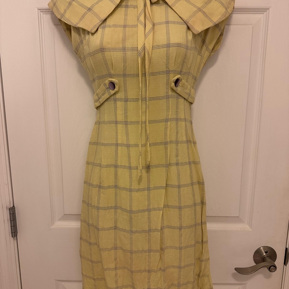 Vintage 1950’s Yellow Plaid Women's Dress